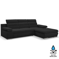 Sedací souprava GRECO MINI | 278x185 cm | PRAVÁ | 99 černá WATER REPELLENT | rozkládací + úložný prostor