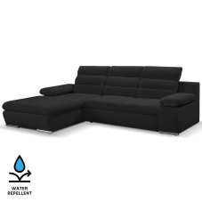 Sedací souprava GRECO MINI | 185x278 cm | LEVÁ | 99 černá WATER REPELLENT | rozkládací + úložný prostor