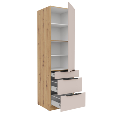 SOLEA k | vysoká skříňka 60 DPS-210 3S1F | 60 cm | PREMIUM BOX | artisan/kašmír | VÝBĚR ÚCHYTŮ