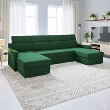 Sedací souprava MIKELI U | 158x288x158 cm | rozkládací + 2x úložný prostor | VÝBĚR TKANINY