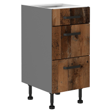 OLD STYLE | dolní kuchyňská skříňka 40 D 3S zásuvková | PREMIUM BOX | 60 cm | antracit/old style