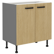 SCANDI sc | dolní skříňka 80 D 2F s policí | 80 cm | šedá/rybí kost