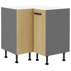 SCANDI sc | dolní skříňka 90x90 ND 2F rohová s policí | 90x90 cm | šedá/rybí kost