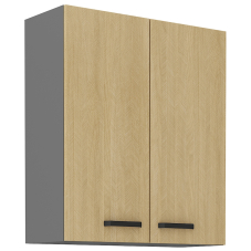 SCANDI sc | horní skříňka 80 G-90 2F s policemi | 80 cm | VYSOKÁ | šedá/rybí kost