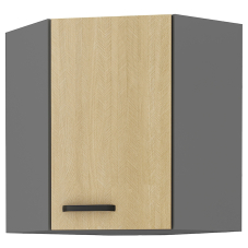 SCANDI sc | horní skříňka rohová 60x60 GN-72 1F 45° s policemi | 60x60 cm | šedá/rybí kost