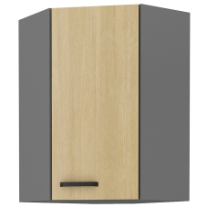 SCANDI sc | horní skříňka rohová 60x60 GN-90 1F 45° s policemi | 60x60 cm | šedá/rybí kost