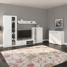 Obývací stěna Rumba + komoda 2F | 270 cm + 97,2 cm | bílá