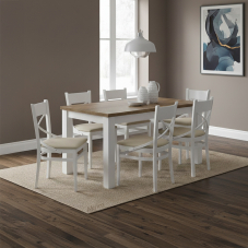 Jídelní set PROVENCE a | rozkládací stůl 160x79,9 cm a 6x židle | andersen/lefkas