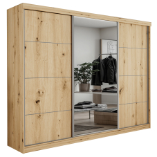 Šatní skříň PALMA se zrcadlem | 250 cm | artisan
