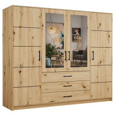 Šatní skříň BELLA se zrcadlem | 240 cm | artisan