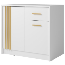 Komoda CANADA CY-25 | 102 cm | bílá se zlatými úchyty