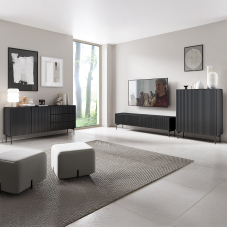 Obývací stěna MUTI A | 3 díly | černá