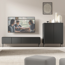 Obývací stěna MUTI B | 2 díly | černá