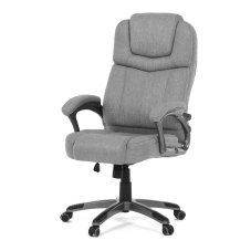 Křeslo kancelářská, šedá látka, šedý plastový kříž, kolečka na tvrdé povrchy