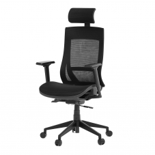 Kancelářská židle, černá látka, plastový kříž, výškově stavitelné  područky, kolečka pro tvrdé podla