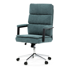 Křeslo kancelářské, zelená látka, kříž kov chromový, houpací mechanismus, čalouněné područky