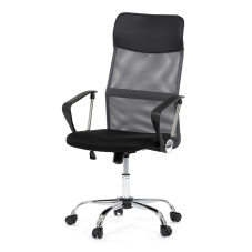 Kancelářská židle s podhlavníkem z ekokůže, potah černá látka MESH a šedá síťovina MESH