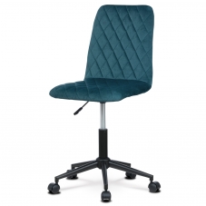 Kancelářská židle dětská, potah modrá sametová látka, výškově nastavitelná