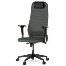 Kancelářské křeslo, potah šedá látka a ekokůže, houpací mechanismus,2D područky