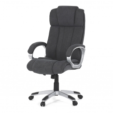 Kancelářská židle, plast ve stříbrné barvě, šedá látka, kolečka pro tvrdé podlahy