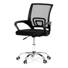 Kancelářská židle, potah černá látka MESH a síťovina MESH, výškově nastavitelná, kovový chromovaný kříž