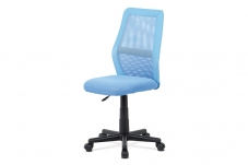 Kancelářská židle, modrá MESH + ekokůže, výšk. nast., kříž plast černý