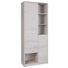 DENVER db | regál R2D1SZ | 80 cm | dub bílý / bílá lesk