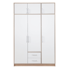 SMART sb | šatní skříň SR2 + nástavec SRN2 | 150 cm | sonoma/bílá