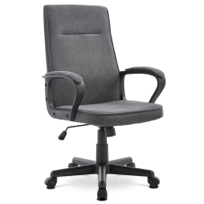 Kancelářská židle, černý plast, šedá látka, kolečka pro tvrdé podlahy