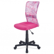 Kancelářská židle, růžová mesh, plastový kříž, síťovina motiv
