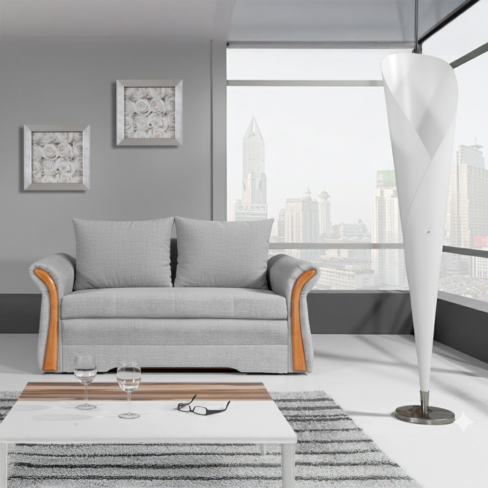 Pohovka NATA | 155 cm | každodenní spaní | VÝBĚR TKANIN a ODSTÍNU DŘEVA