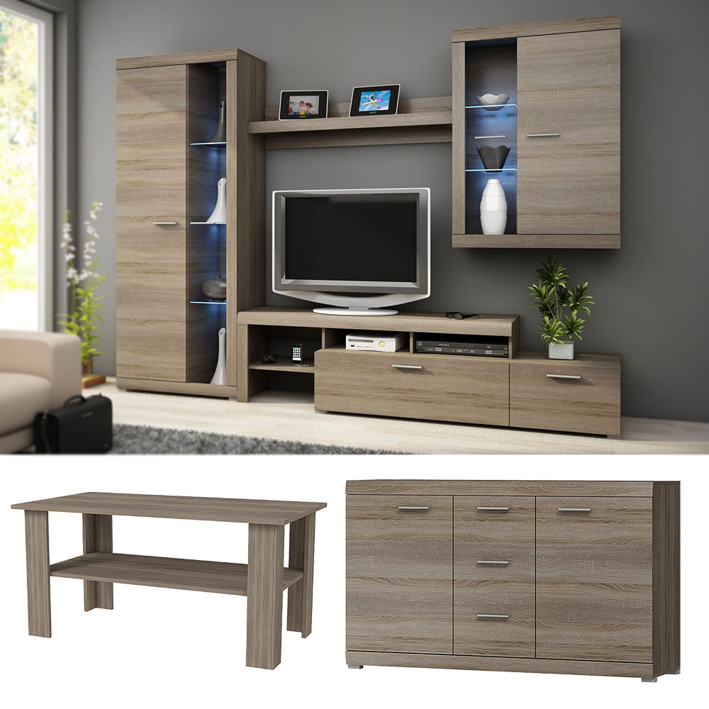 Obývací stěna ALVARO | 6 dílů | trufla | VÝPRODEJ