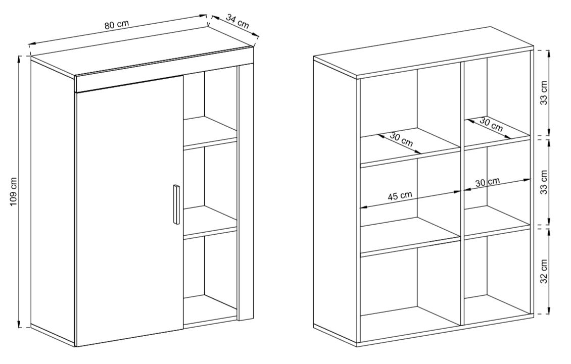 Obývací stěna Tom - sonoma/bílá SKLADEM 1 ks