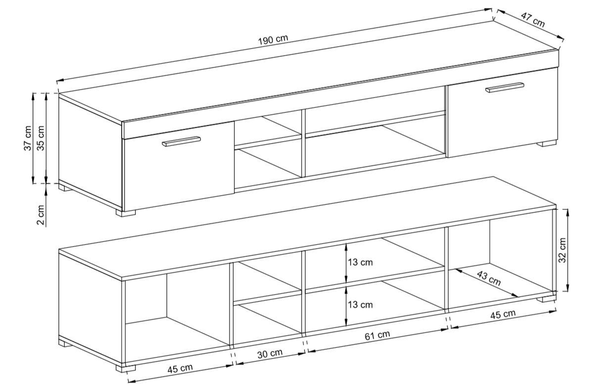 Obývací stěna Tom - sonoma/bílá SKLADEM 1 ks