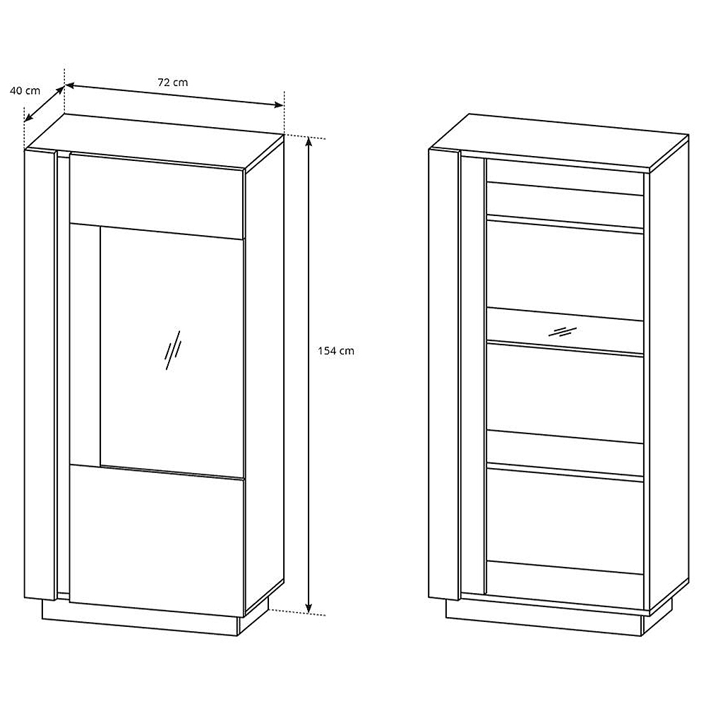 ARCO | nízká vitrína 72 | 72 cm | PUSH OPEN | bílá mat/lesk/dub grandson
