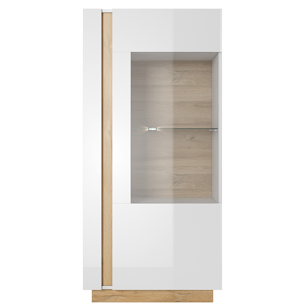 ARCO | nízká vitrína 72 | 72 cm | PUSH OPEN | bílá mat/lesk/dub grandson