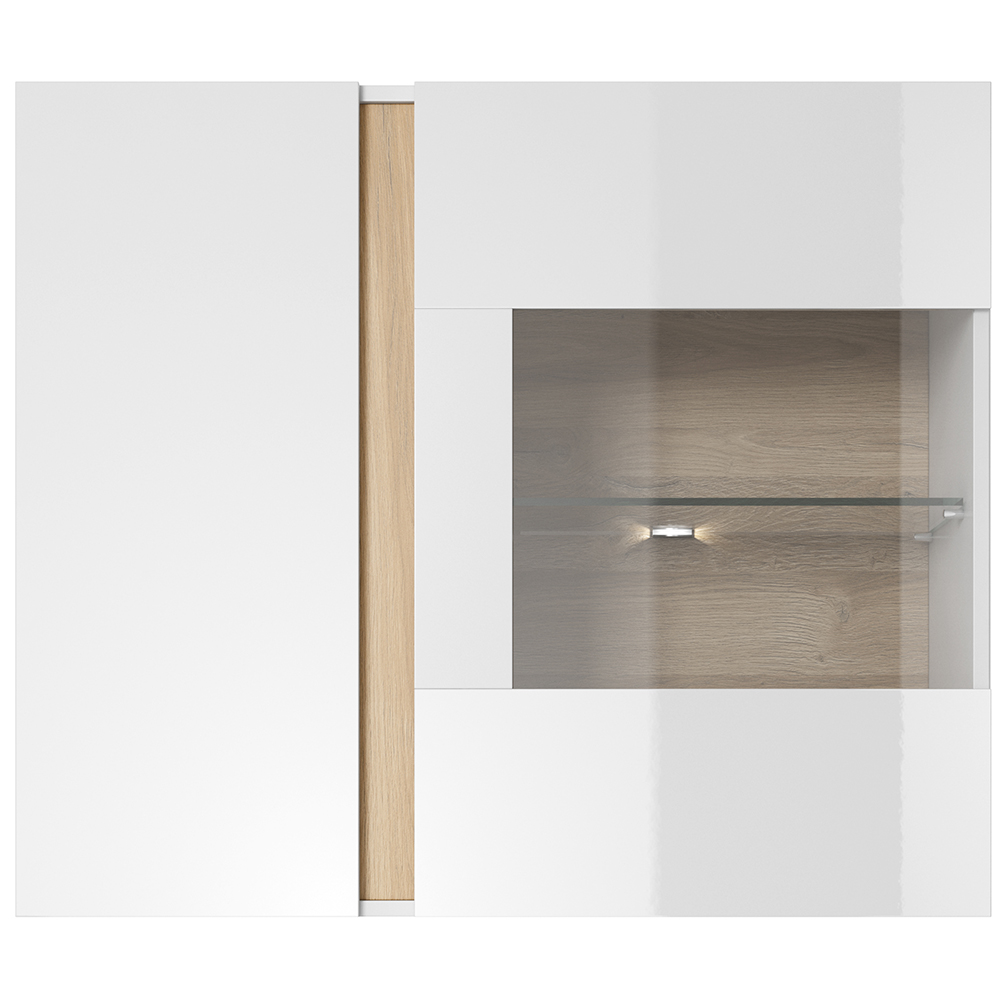 ARCO | závěsná vitrína 96 | 96,5 cm | PUSH OPEN | bílá mat/lesk/dub grandson