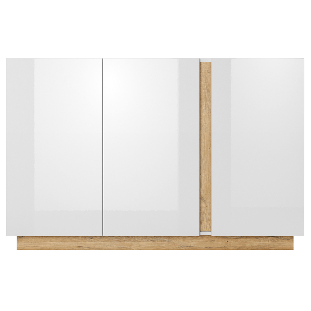 ARCO | komoda 138 3D | 138,2 cm | PUSH OPEN | bílá mat/lesk/dub grandson