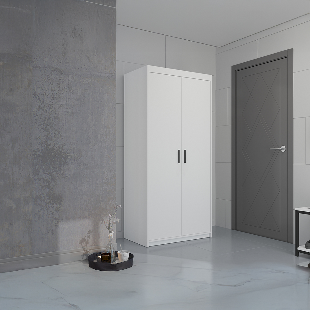 Šatní skříň ELENA 2D | 89,7 cm | bílá