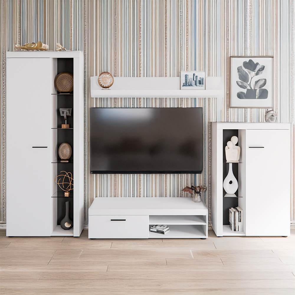 Obývací stěna RUMBA | 270 cm | bílá