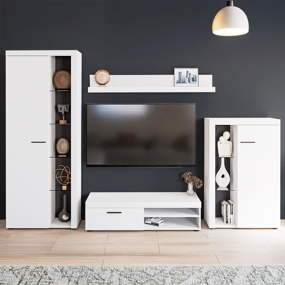 Obývací stěna RUMBA | 270 cm | bílá