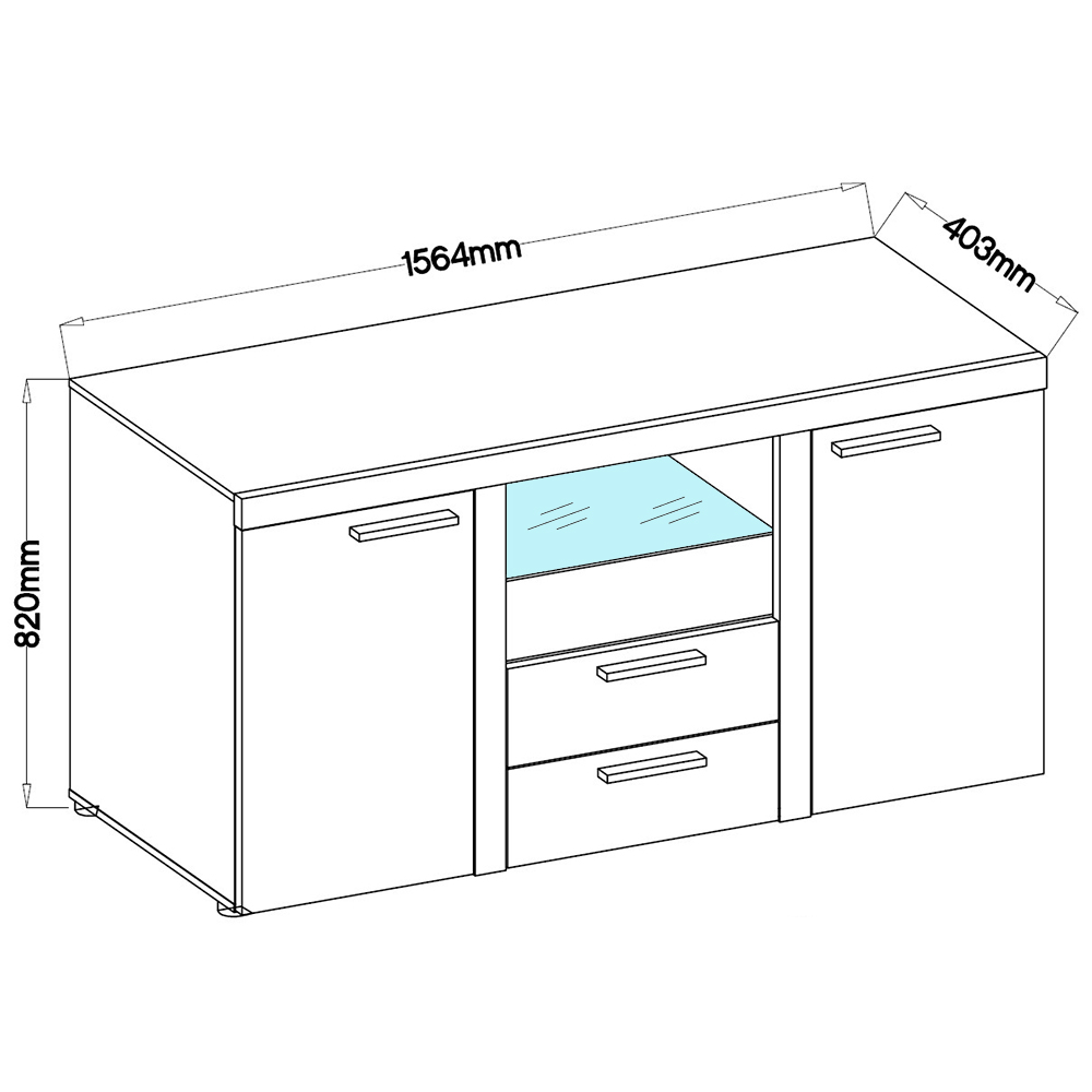 Obývací stěna RUMBA XL + komoda 2F2S | 300 + 156,4 cm | bílá/beton