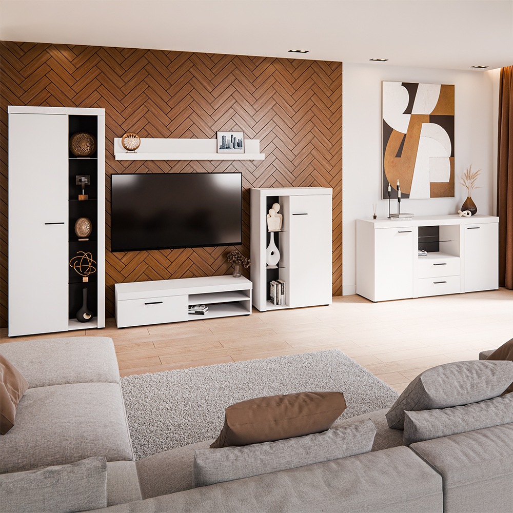 Obývací stěna Rumba + komoda - bílá