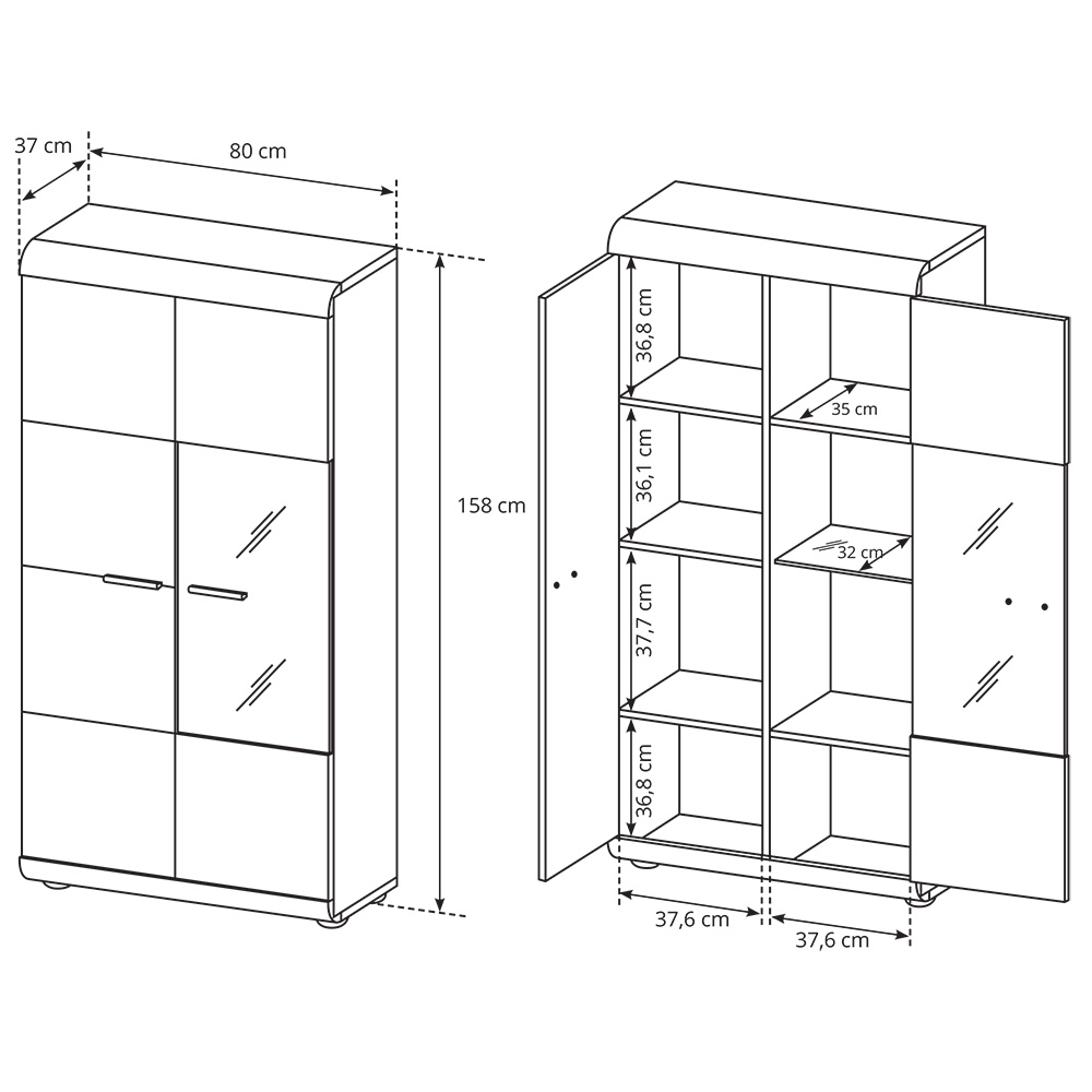 Obývací stěna LINK s | 4 díly | sestava C | 298 cm | sonoma