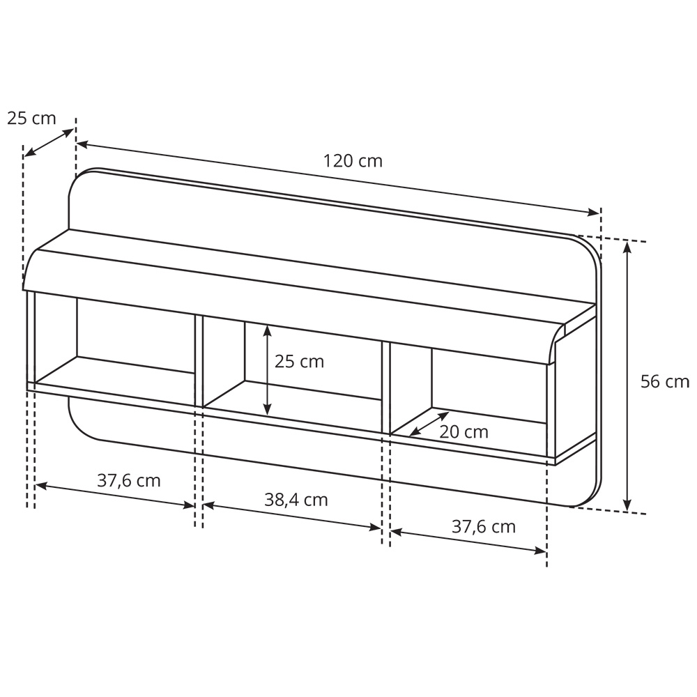 Obývací stěna LINK s | 6 dílů | sestava A | 298 + 120 + 120x60 cm | sonoma