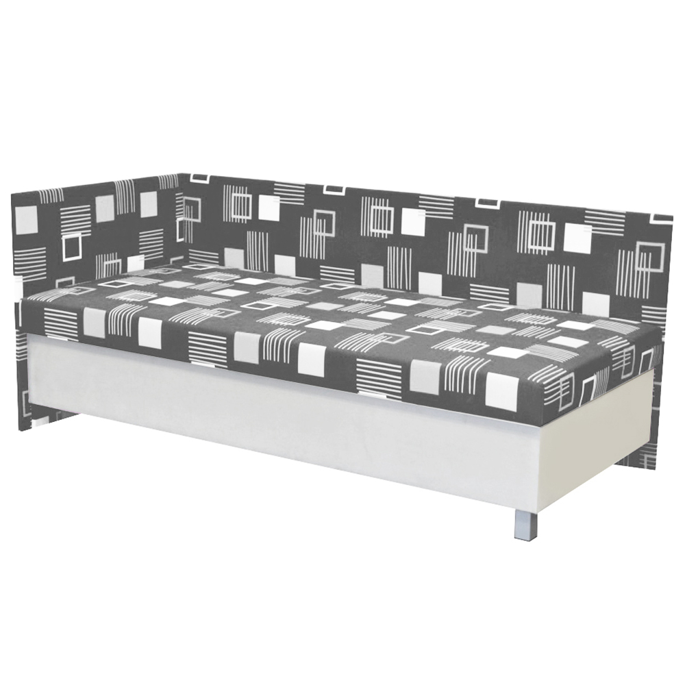 Jednolůžko LEO | 80x200 cm | LEVÁ | deska | VÝBĚR POTAHU A MATRACE | z ČR