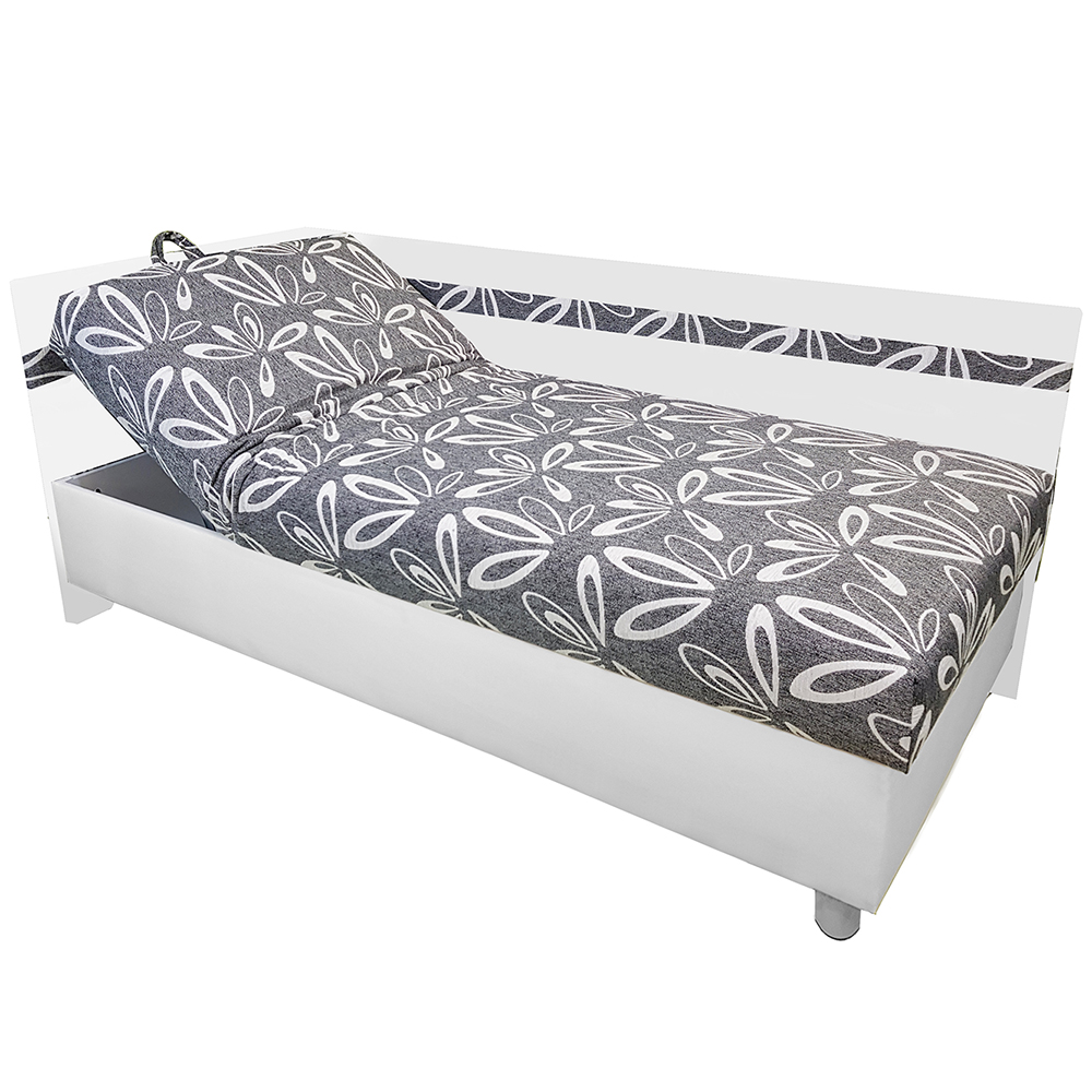 Jednolůžko ALEX | 80x200 cm | LEVÁ | polohovací rošt | VÝBĚR POTAHU A MATRACE | z ČR