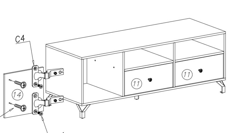 Obývací stěna Bergen B - bílá