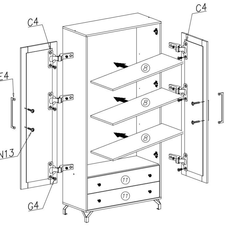 Obývací stěna Bergen B1 - bílá