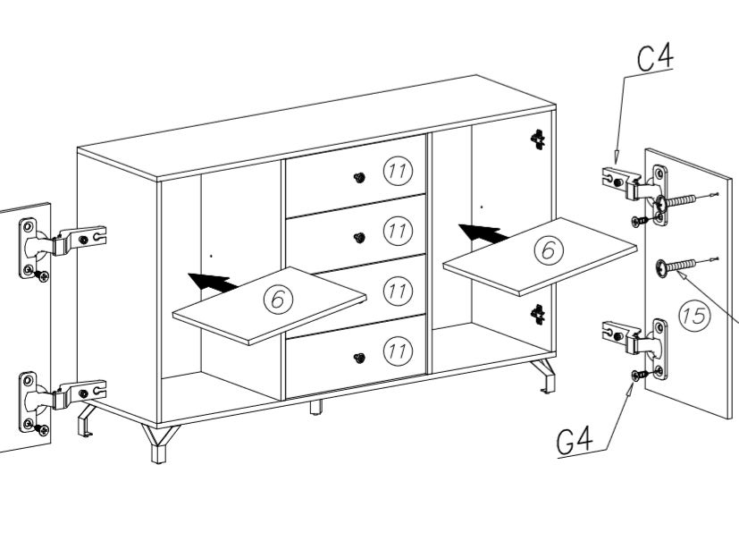 Obývací stěna se skříní Bergen F